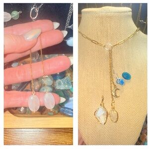 crystal chandelier necklace & earring bundle